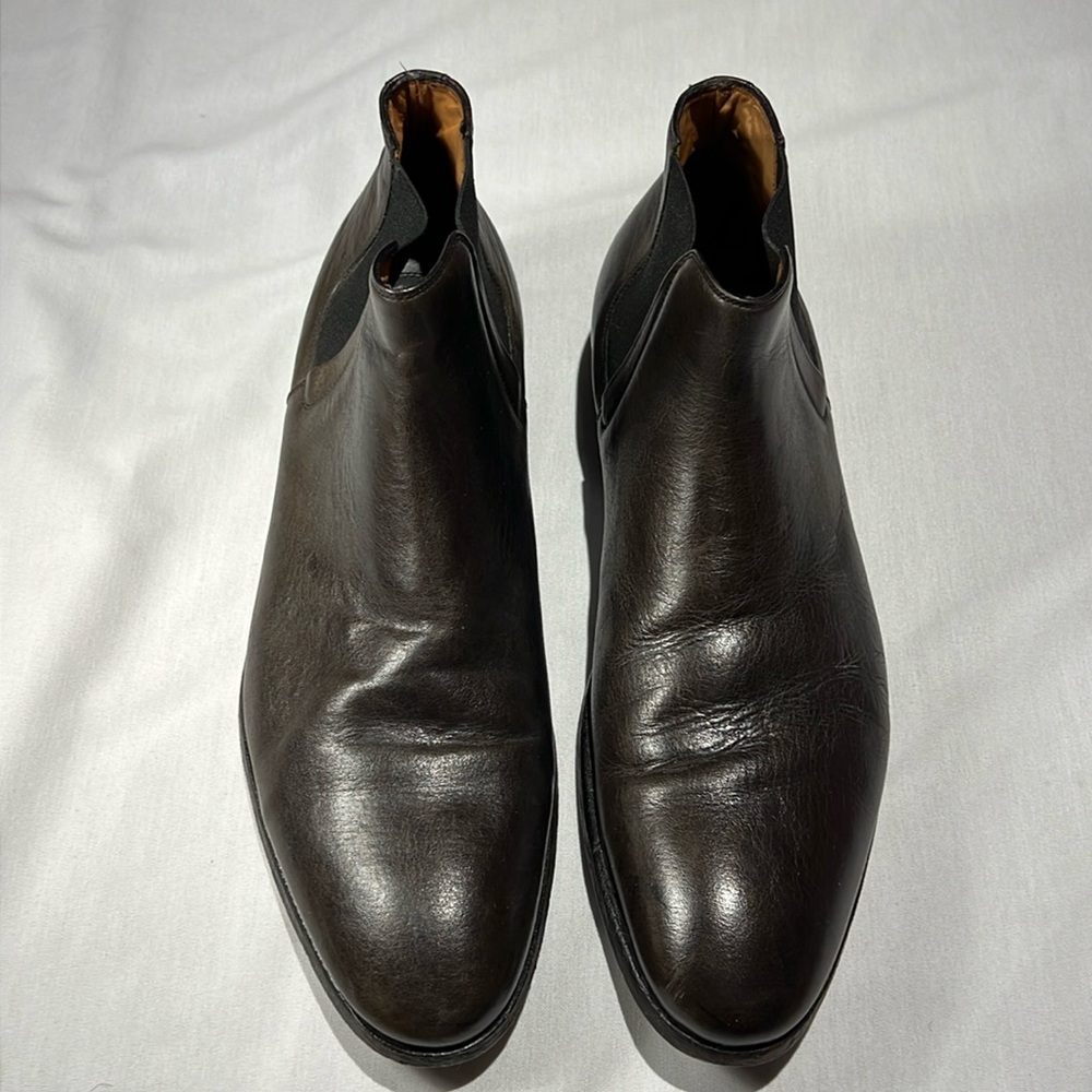 Johnston & Murphy Brown Leather Chelsea Boots Men’s 12 Made In Italy J&M 1850